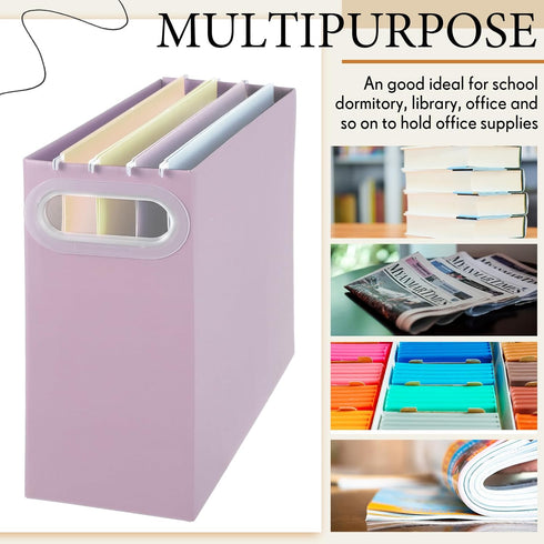 PerKoop 6 Pcs Morandi Colors Hanging File Organizer, Pastel Cardboard File Box with 12 Writable Labels for Aesthetic
