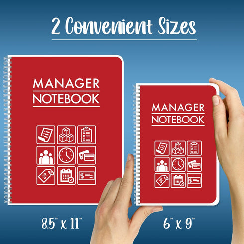 BookFactory Manager Notebook/Manager’s Log Book, Wire-O, 100 Pages, 8.5”x11” Planner for Management