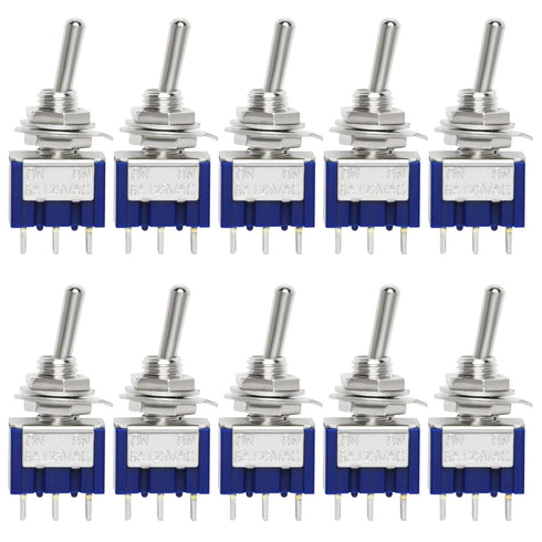 Gikfun MTS102 Mini Toggle Switch, 2 Position 3 Pins for Arduino, Pack of 10pcs