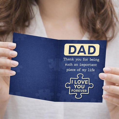 BETHEGIFT Dad Card for Fathers Day - Fathers Day Card - Thank You Card for Dad - Dad Birthday Card from Daughter, Son