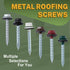 LIONMAX Metal Roofing Screws #10 × 1 Inch, 300-PCS, Hex Head Sheet Metal Roof Screws, Rubber Washer, Sharp Point,