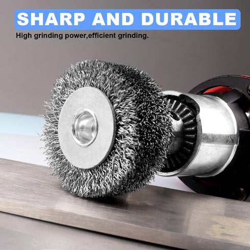 2 Pack 2 Inch Wire Brush Wheel for Drill, Heavy Duty Wire Brush for Rust, Corrosion, Paint Removal