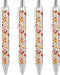 Cute Rooster Chickens Print Ballpoint Pen - Retractable Writing Pen Gift Set for Home Office (4PCS)