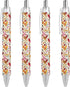 Cute Rooster Chickens Print Ballpoint Pen - Retractable Writing Pen Gift Set for Home Office (4PCS)