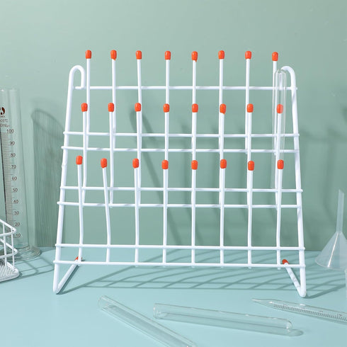 TEHAUX Lab Drying Rack, Laboratory Beaker Drying Holder with 24 Pegs, Vertical Bottle Drying Rack for Lab