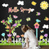 Whaline 116Pcs Spring Bulletin Board Decorations Set Colorful Tree Flower Bird Butterfly Cutouts