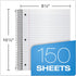 Oxford Spiral Notebooks, 3-Subject, Wide Ruled, Durable Plastic Cover, 150 Sheets, 2 per Pack (10385)