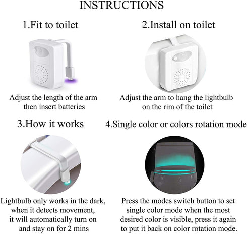 ZEZHOU Toilet Light Motion Sensor - 16 Color LED Night Lights for Toilet Bowl with Aromatherapy, Fun Gifts for Dad, Kids