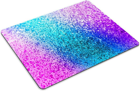 Smooffly Cute Mouse Pad, Colorful Glitter Print Design Customized Rectangle Non-Slip Rubber Gaming Mouse Pad