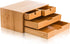 DEAYOU Bamboo Desk Organizer, 4 Drawer Storage Cabinet Box for Home Office Supplies