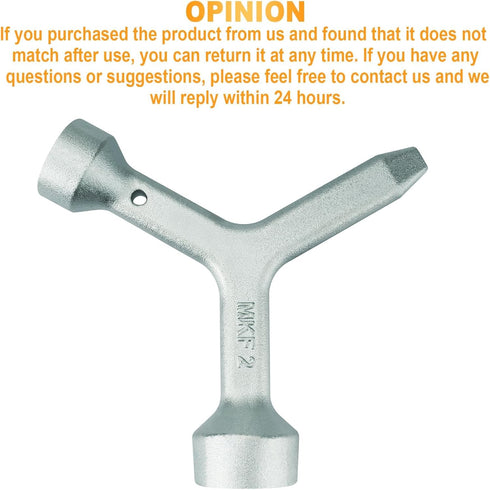 MKF2 Meter Curb Box Key, Heavy-Duty Silver Shut Off Tool for Standard & Large Pentagon Bolts, 5.5 Inches