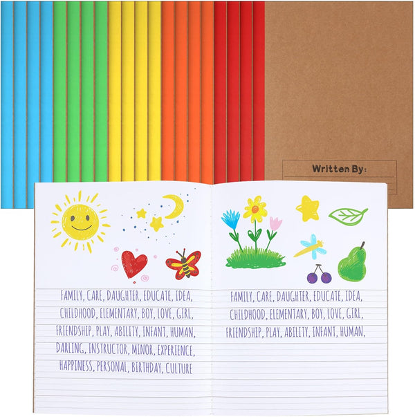 Henoyso 20 Pcs Primary Composition Notebook for Kids - 9.75 x 7.5 Inch, 60 Pages, Bright Color