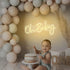 SENYITONWOLD 19.68.6 Inch Oh Baby Neon Sign LED Neon Light, USB Powered Baby Shower Decor for Gender Reveal Nursery