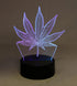 3D 7 420 Dependable Industries Marijuana Leaf Weed LED Color Changing Table Night Light Optical Visual Illusion Lamp