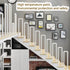 PAUANI 1PCS Villa(White,45cm) U-Shaped Metal Stair Railing Kit, Industrial Stair Handrail, Non-Slip Safety Elderly