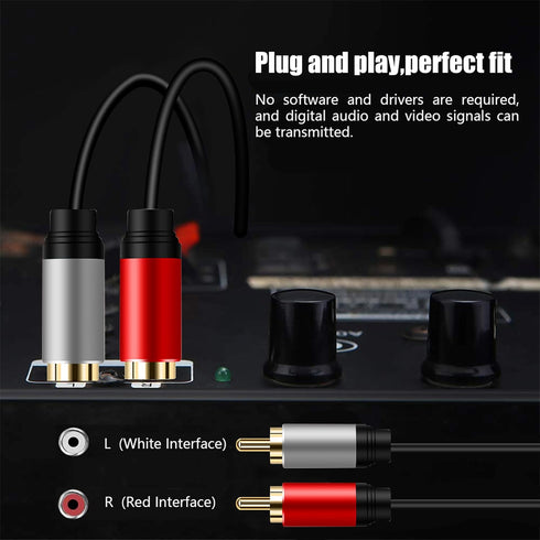 2RCA 2RCA 10ft, 2 2 (10Ft/3m) Tan QY to Cable Gold-Plated RCA Male to RCA Male Stereo Audio Cable for Home Theater
