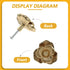 44x25mm Brass Cabinet Pull Handle with Camellia Flower Design, Decorative Dresser Drawer Knob for Wardrobe, Cupboard