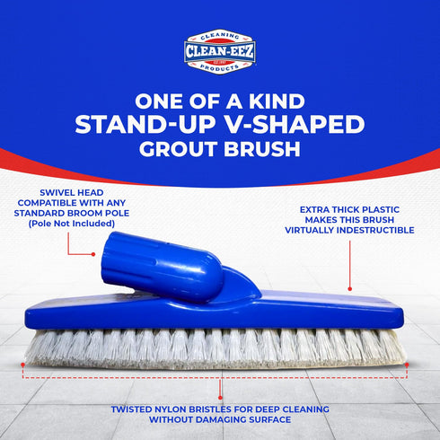 32 oz Clean-eez Grout-eez Tile Cleaner with Stand-Up Brush Head Heavy-Duty Stain Remover for Ceramic and Porcelain