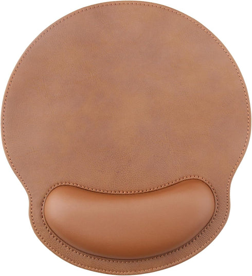 Leather Mouse Pad with Wrist Support, Ergonomic Memory Foam for Office, Gaming, Computer, Laptop Pain Relief