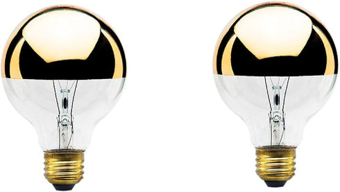40-Watt G25 Globe Shape Light Bulb, Half Gold, Medium Base (2-Pack)