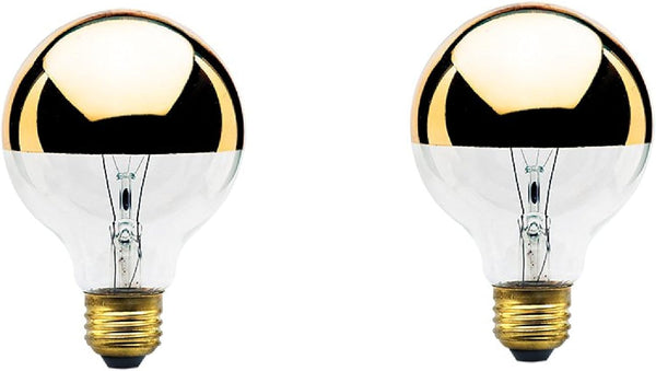 40-Watt G25 Globe Shape Light Bulb, Half Gold, Medium Base (2-Pack)