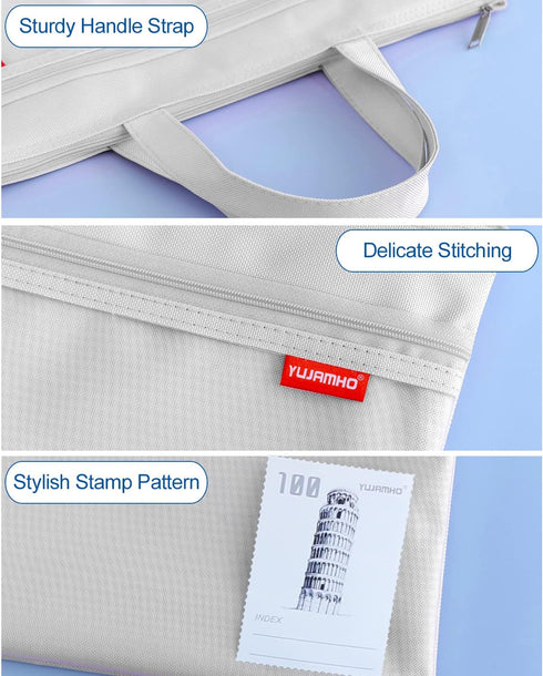 Pendancy Large Waterproof Mesh Zipper Pouch 11x13.7 in, Double Pocket File Bag with Handle for Document Storage