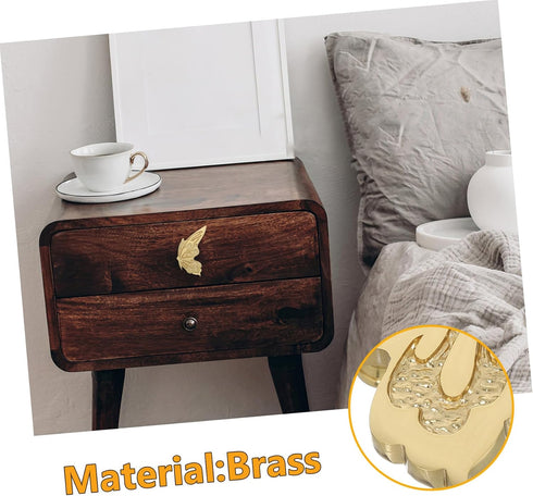 Butterfly Cabinet Drawer Pulls Brass Right-Hand Decorative Drawer Handles for Kitchen Cabinet Door Dresser Bedside