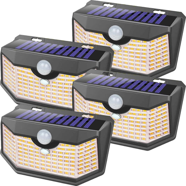 HMCITY 120 LED Outdoor Solar Lights- with Motion Sensor and 3 Lighting
