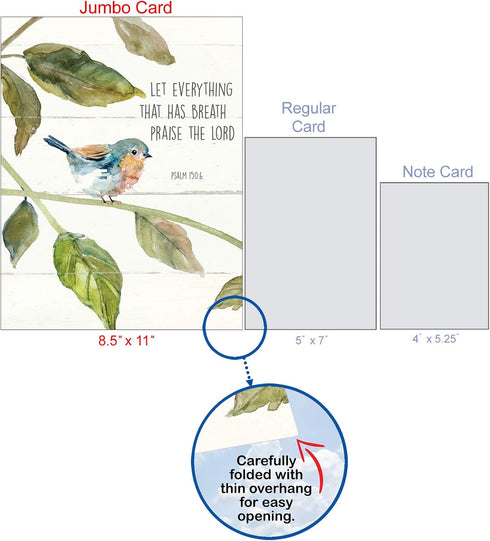 Big Congratulations Greeting Card by The Best Card Company - Beautiful Stationery Congrats - Scripture Birds J7108ICGG