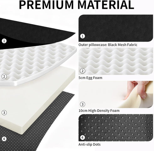 varrisin 5.9" 17.7x15.7x5.9 Inch Extra Thick Chair Cushions, Office Chair Booster Seat Cushion Foam Recliner Cushions