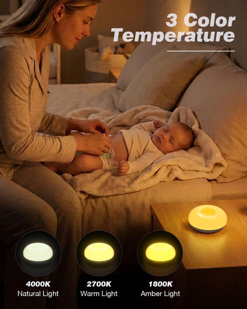 0 3 Dimming, Baby Night Light, Blue-Light Nursery Egg Light for Breastfeeding, Flip Design, Soft BPA Free, Colors