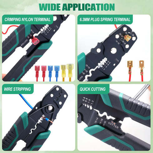 Twidec Wire Crimper Tool with Stripper Cutter, Multifunctional Crimping Pliers for Insulated Electrical Connectors