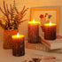 3D Sets 24 4" 5" 6" Pack 3 Enpornk Flameless Candles Battery Operated Pillar Pine Effect Real Wax Flickering Wick