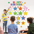 Happy Birthday Bulletin Board Set, Glitter Star Decorations with Confetti Cutouts for Classroom Birthday Calendar