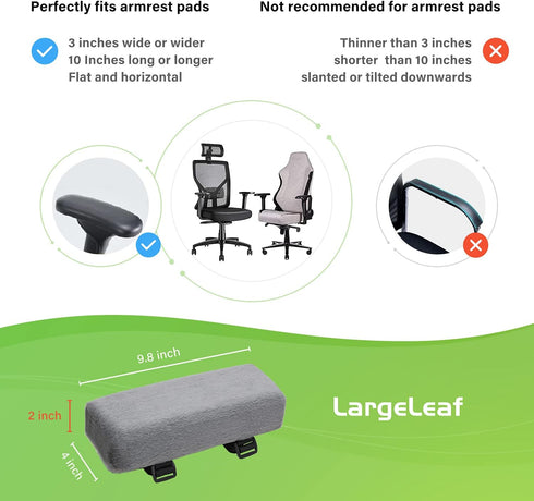 Elbow 2-Piece Set LargeLeaf Plush Dark Gray Office Chair Gaming Chair Armrest Cushions Pillow Pressure Relief of Chair