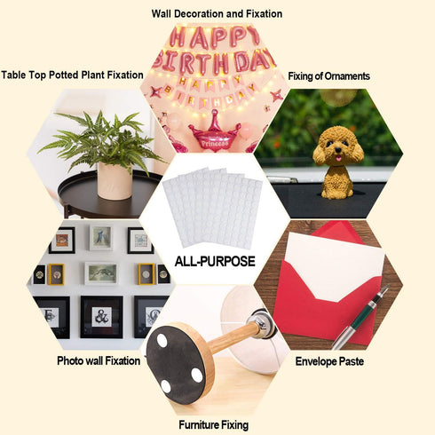JANYUN 280 Pcs Double Sided Sticky Dot Stickers, Clear Sticky Tack for Festival Decoration (20mm, 280)