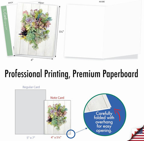 The Best Card Company - 10 Blank Note Cards with Envelopes (4 x 5.12 Inch) - Bulk Boxed All Occasion Cards
