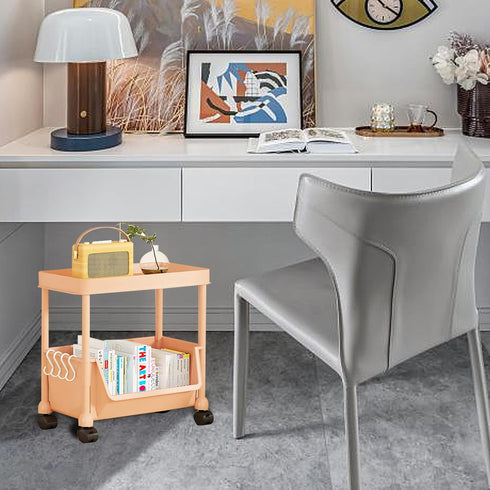 Generic Rolling Book Cart | Multi-Layer Cosmetics Storage Cart - Deskside Rolling Storage Rack - for Home Bathroom