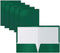Better Office Products 2 Pocket Glossy Laminated Dark Green Paper Folders, Box of 25, Letter Size