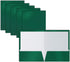 Better Office Products 2 Pocket Glossy Laminated Dark Green Paper Folders, Box of 25, Letter Size