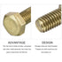 Hex Head Screw Bolt 5Pcs (M8-1.25x35mm), Brass Fully Threaded Solid Hex Bolts for Machinery Repair