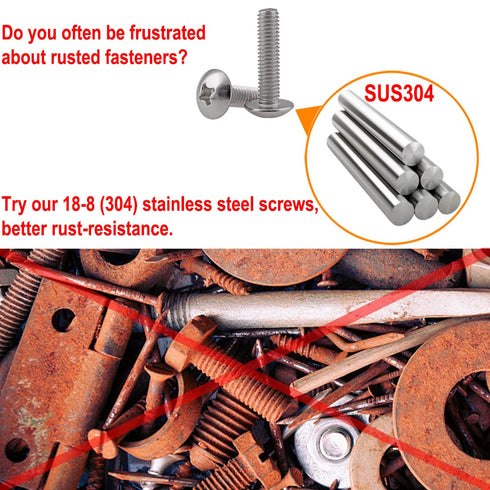 40-Pack Metric M4 x 20mm Machine Screws - 304 Stainless Steel, Truss Head Bolts for Cabinet Drawer Knob