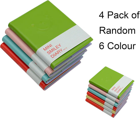 Yansanido 4 Pcs 3 Inch x 4 Inch Pocket Notebook with PU Leather Case, Softcover, Color Random, 96 Sheets