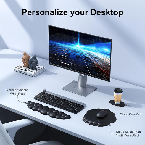 Cloud Mouse Pad with Wrist Rest, Ergonomic Cloud Keyboard Mouse Wrist Support