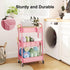 WBKATN 6 Pack 6 6 Rolling Cart Accessories, Pink Plastic Hanging Cup Holders, Rolling Cart Accessories with Cup Holder