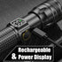 Gotellx Rechargeable LED Flashlights with Digital Power Display, Zoomable High Lumens Bright EDC Flashlight with USB C