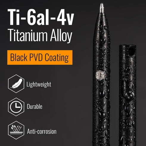 KeyUnity KP00 Titanium Alloy Bolt Action Pen with Bonus Refills, Retractable Pocket Ball-point Pen for Everyday Use