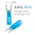 Wirefy 130 PCS Marine Grade Heat Shrink Fork Connectors #10, Blue 16-14 Gauge Universal Wire Connectors