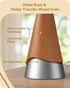21.85" E26 EDISHINE Tall Table Lamp, Rustic Bedside Lamp, Water Transfer Rose Wood Grain Metal Base, Beige Linen Shade