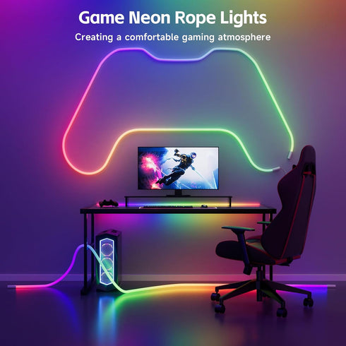 13.1ft 360 5V IP67 Tyute LED Rope Lights, Neon LED Lights Strip with Degree Luminous, USB Flexible Waterproof Music